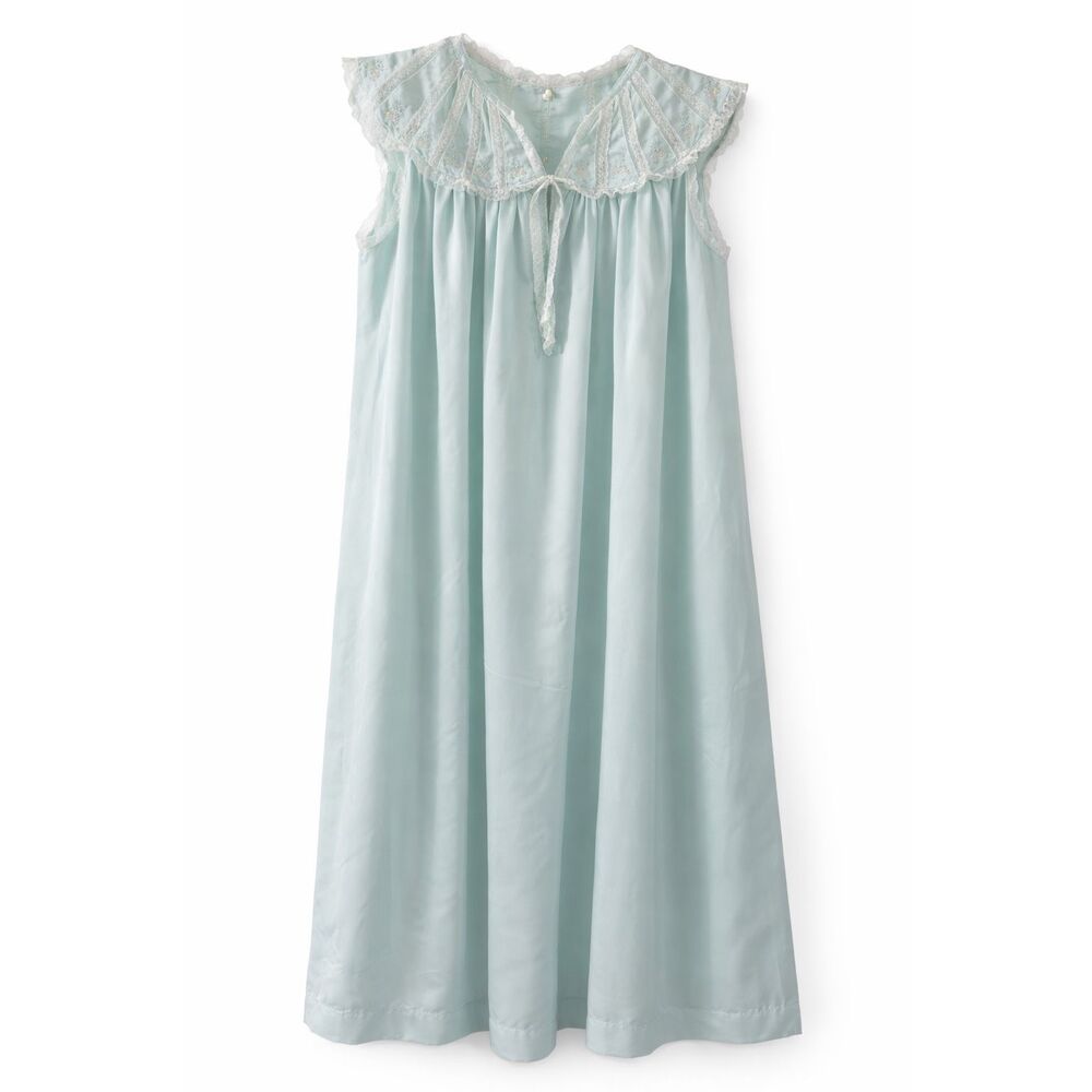 Eve Stillman Lace Nightgown Maxi Embroidered Yoke Romantic Vintage Size Small